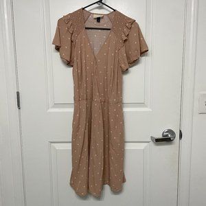 Blush Polka-Dot Wrap Around Dress